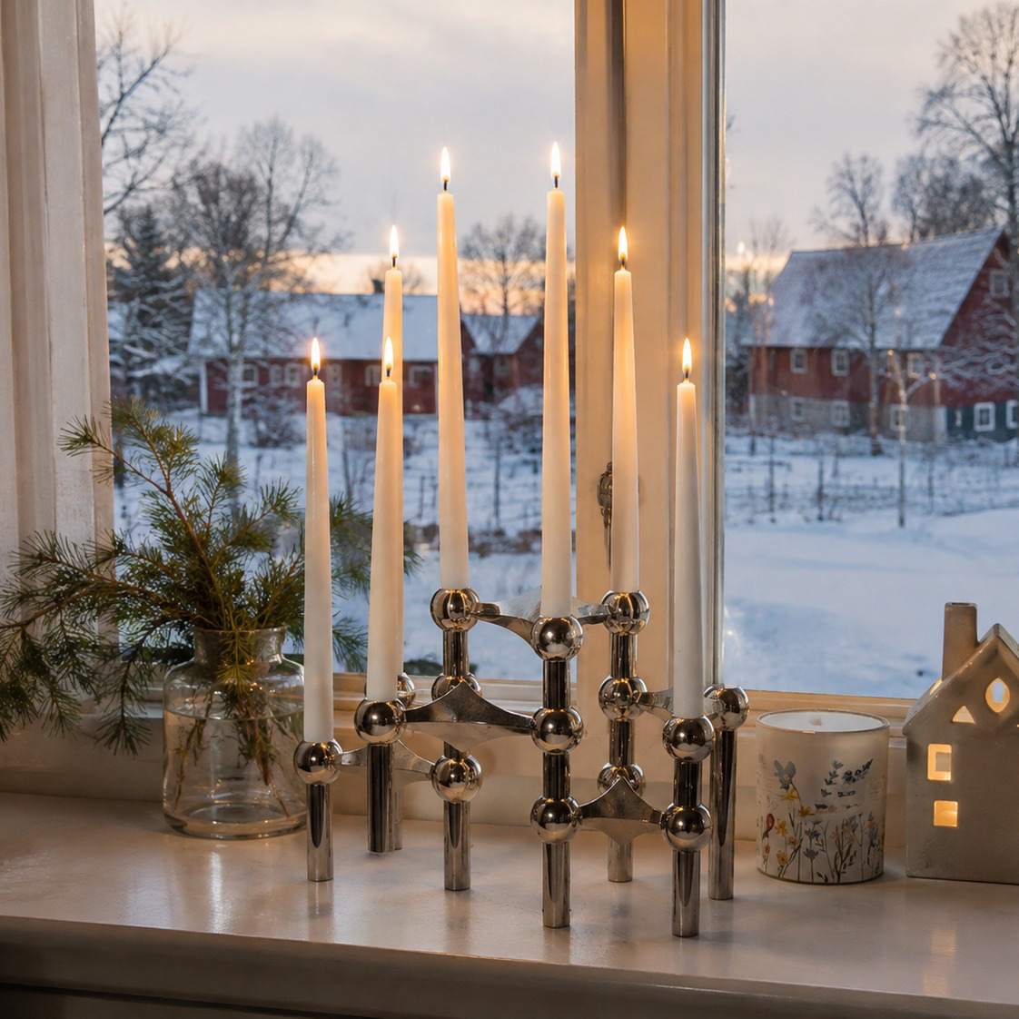 Andaktsljus 20 cm tänt i miljö